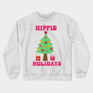 Groovy Hippie Holiday Christmas Tree Crewneck Sweatshirt